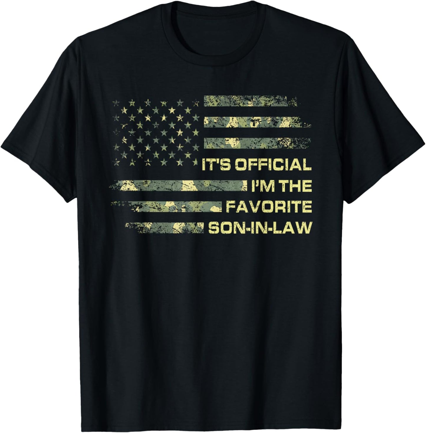 It's Official I'm The Favorite Son in Law Fathers Day T-Shirt - T-Shirt | Black