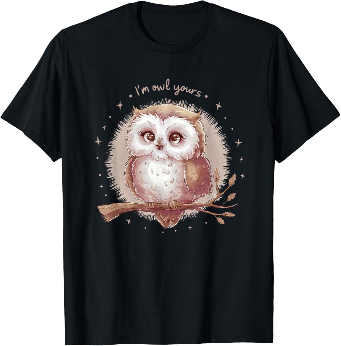 I'm Owl Yours Cute Romantic Owl Pun T-Shirt - T-Shirt | Black