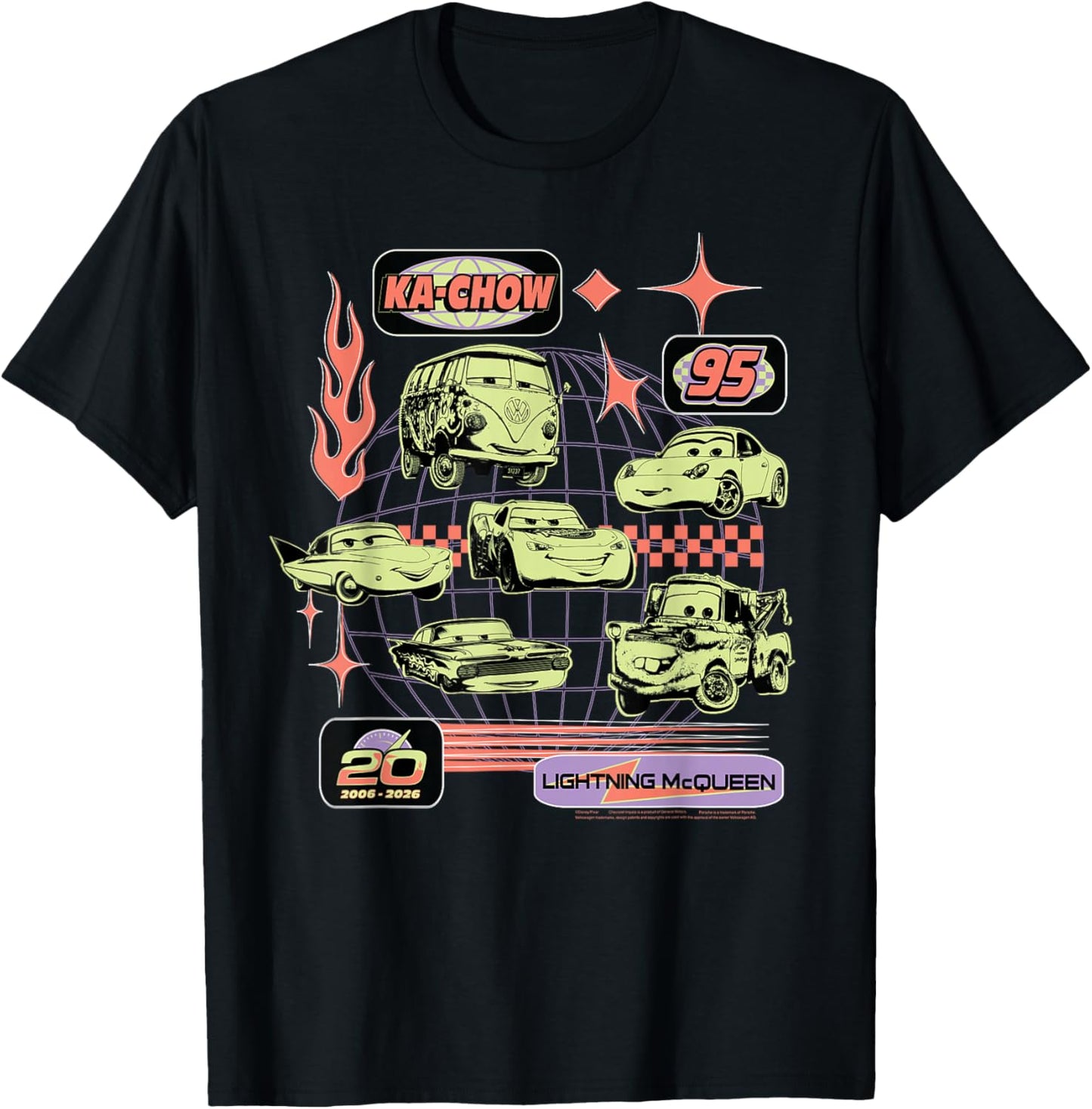 Disney and Pixar's Cars 20th Anniversary Lightning & Friends T-Shirt - T-Shirt | Black