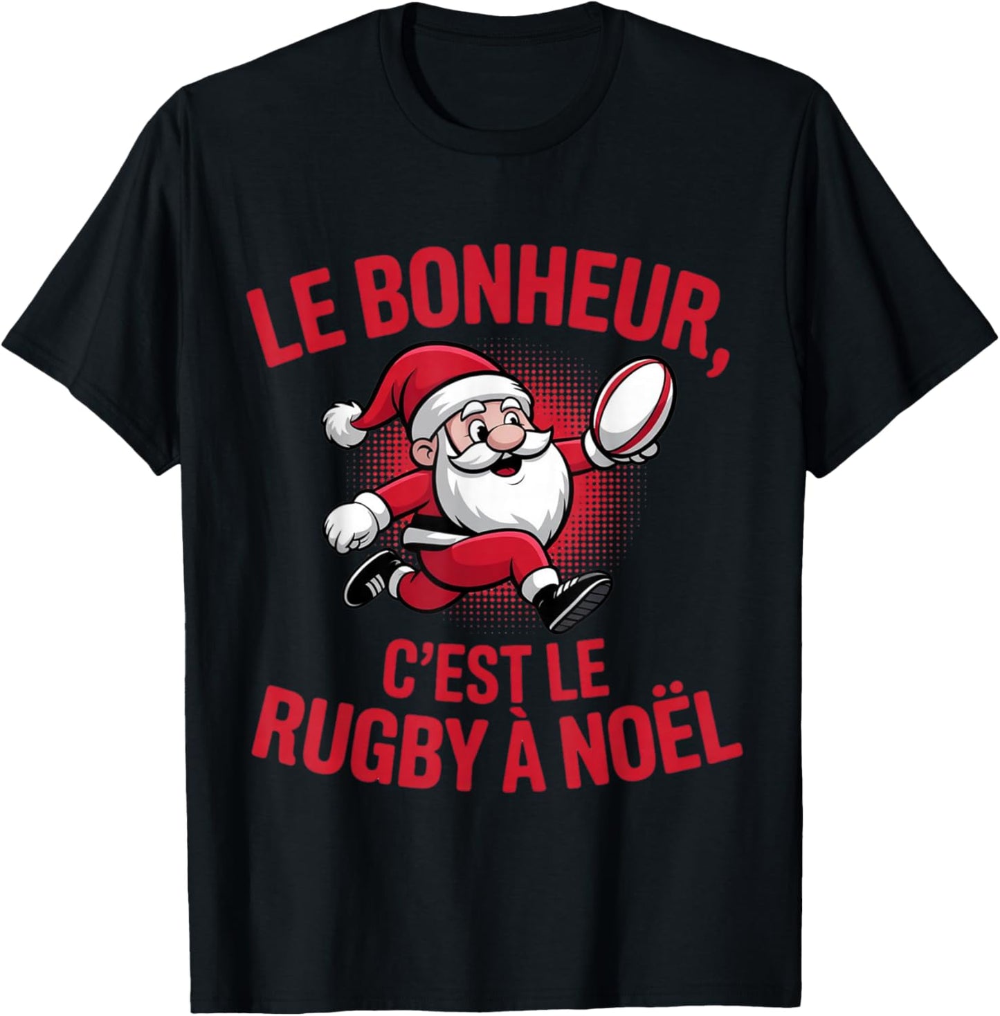 Santa Claus Rugby Funny Gift Men Kids T-Shirt - T-Shirt | Black