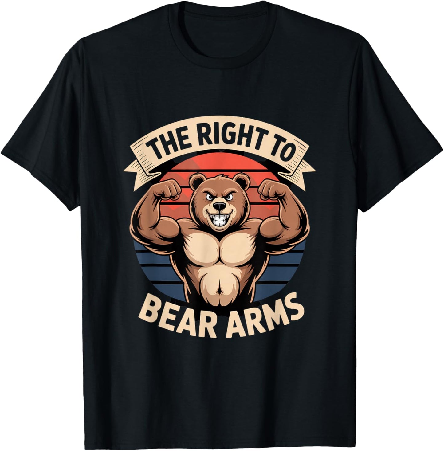 The Right to Bear Arms Muscular Bear Vintage T-Shirt - T-Shirt | Black