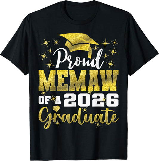 Super Proud Memaw of 2026 Graduate Senior Graduation Family T-Shirt - T-Shirt | Black