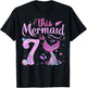 Kids 7th Birthday Girl Shirt 7 Year Old Mermaid Bday Girls T-Shirt - T-Shirt | Black