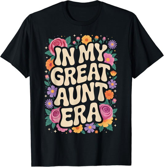 Retro in My Great Aunt Era Family Love Auntie T-Shirt - T-Shirt | Black
