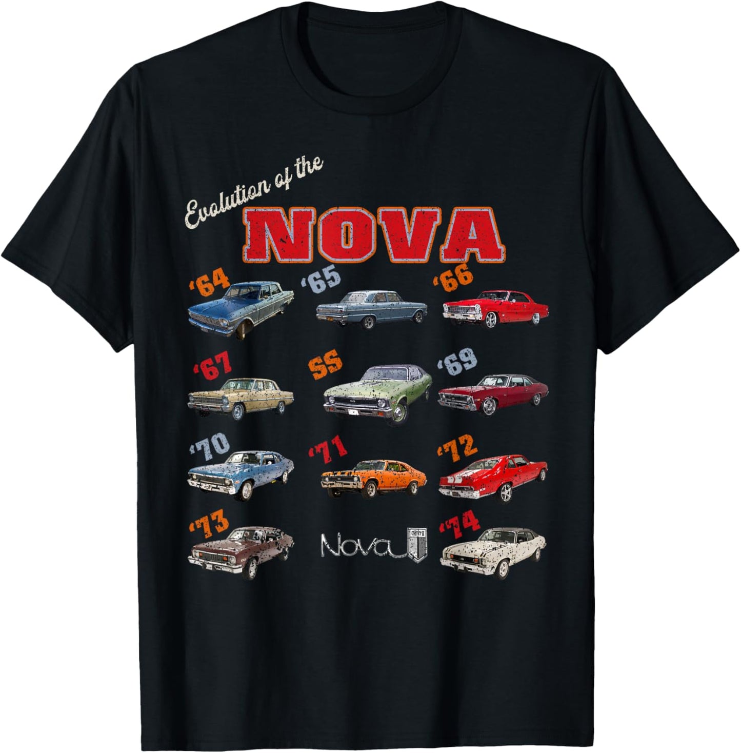 1969 72 63 64 65 66 67 68 70 71 73 74 chevys nova Evolution T-Shirt - T-Shirt | Black