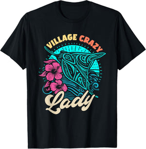Village Crazy Lady T-Shirt - T-Shirt | Black