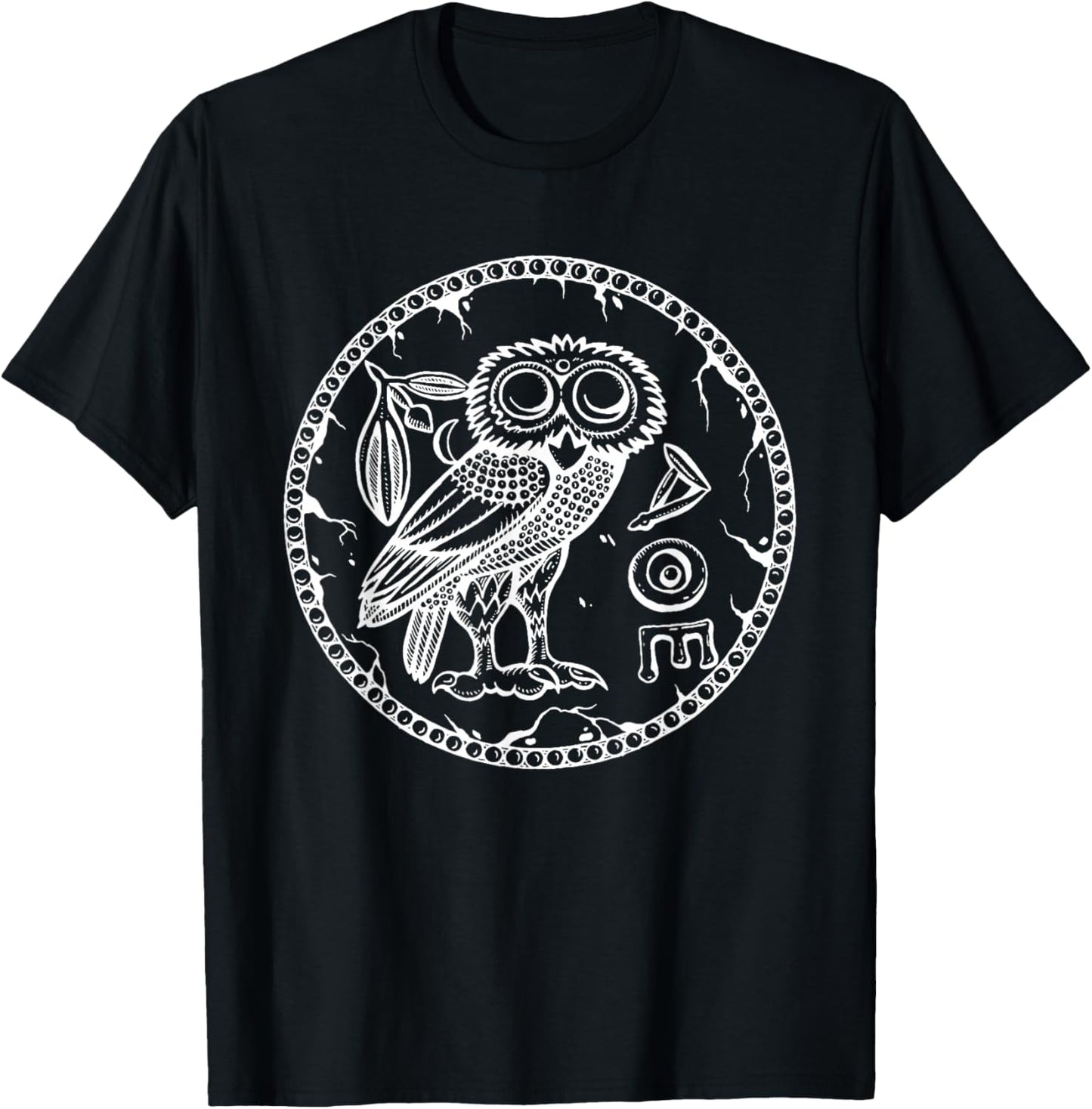 Ancient Athenian Owl Symbol of Athena T-Shirt - T-Shirt | Black