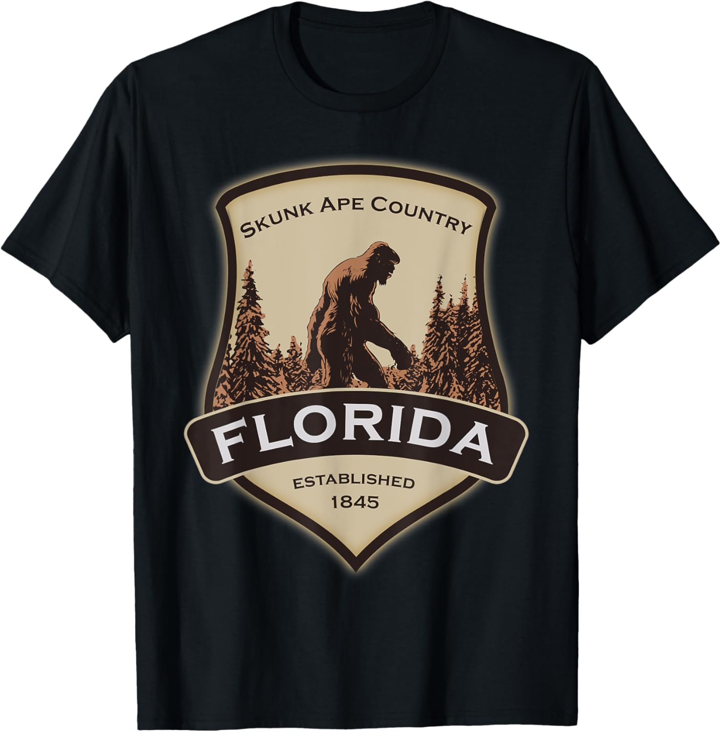 Skunk Ape, Florida Skunk Ape T-Shirt - T-Shirt | Black