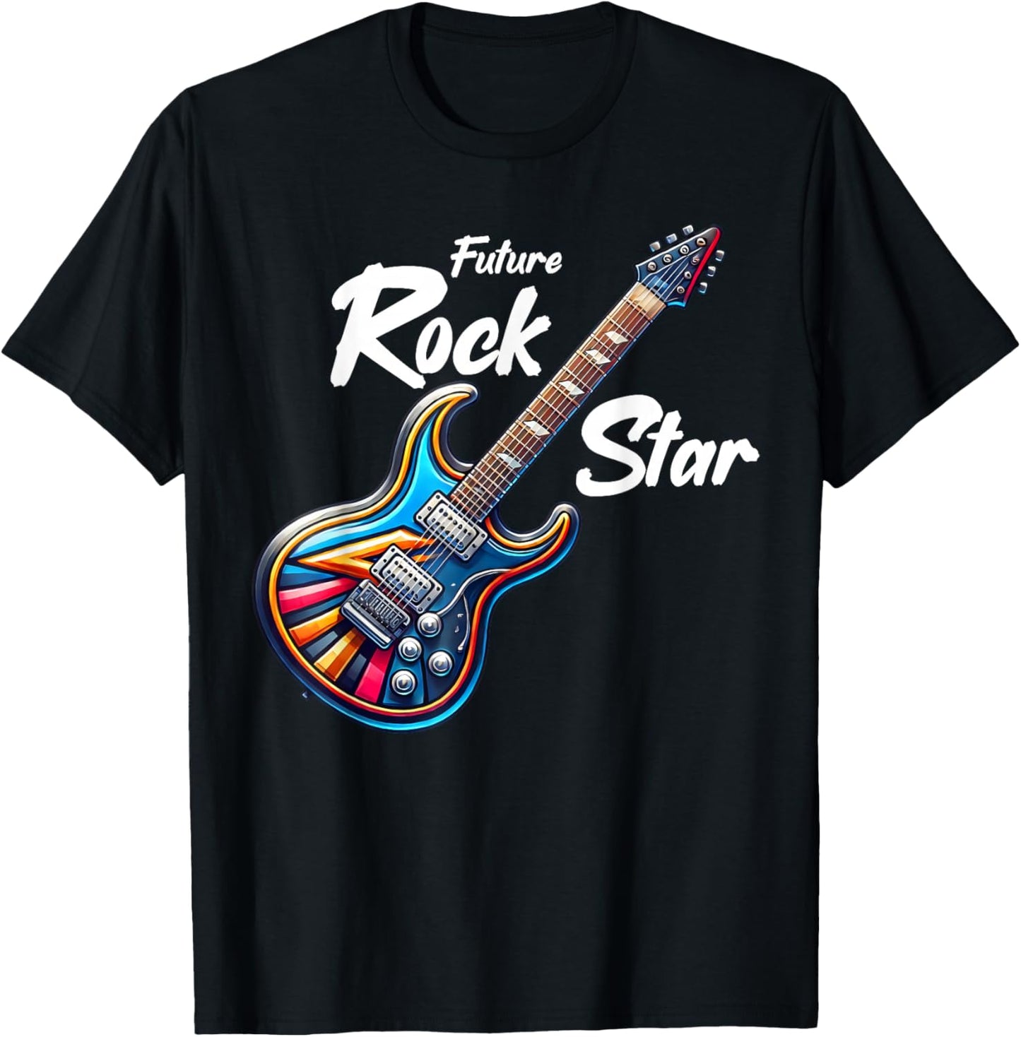 Future Rock Star, Guitar Band, Funny Rock, Girls Boys Kids T-Shirt - T-Shirt | Black