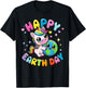 Happy Earth Day Unicorn Earth Day 2025 Kids Toddler Girl T-Shirt - T-Shirt | Black