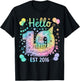 Hello Ten EST 2016 10th Birthday Boys Girls 10 Years Tie Dye T-Shirt - T-Shirt | Black