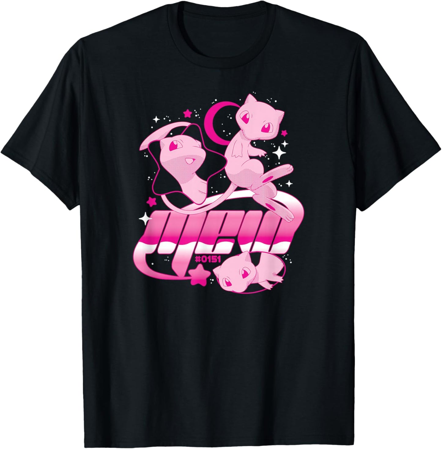 Pokémon - Generation 1 - Y2K Mew Floating Among The Stars T-Shirt - T-Shirt | Black