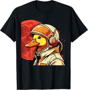 Cute Japanese Retro Space Astronaut Duck Anime Kids T-Shirt - T-Shirt | Black