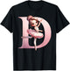 Ballerina Girl Dancing Name First Letter D Girly Tutu Ballet T-Shirt - T-Shirt | Black