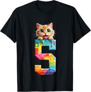 Kids CATS 5 YEARS CAT 5TH BIRTHDAY T-Shirt - T-Shirt | Black