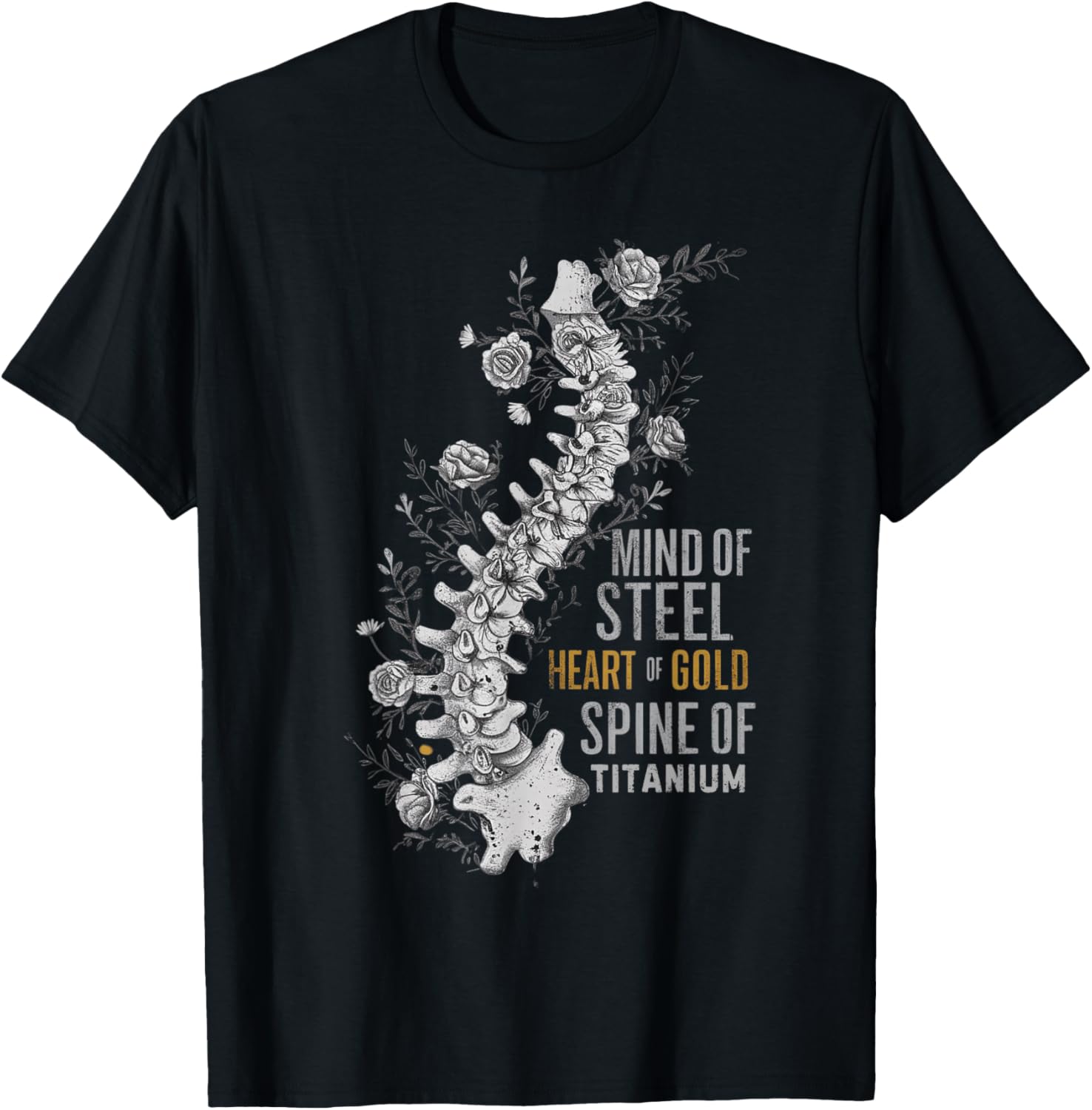 Scoliosis Warrior Surgery Recovery Support T-Shirt - T-Shirt | Black