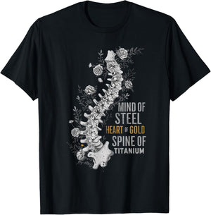 Scoliosis Warrior Surgery Recovery Support T-Shirt - T-Shirt | Black