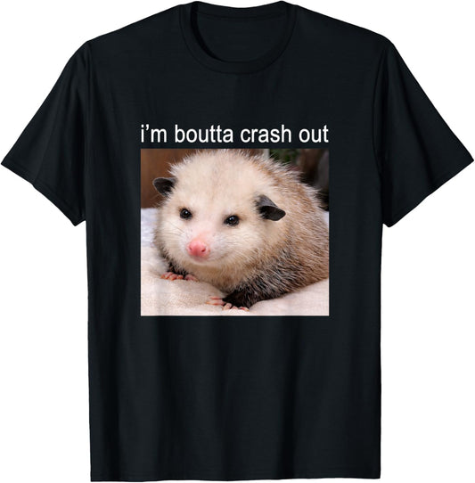 I'm Boutta Crash Out Funny Possum Meme T-Shirt - T-Shirt | Black