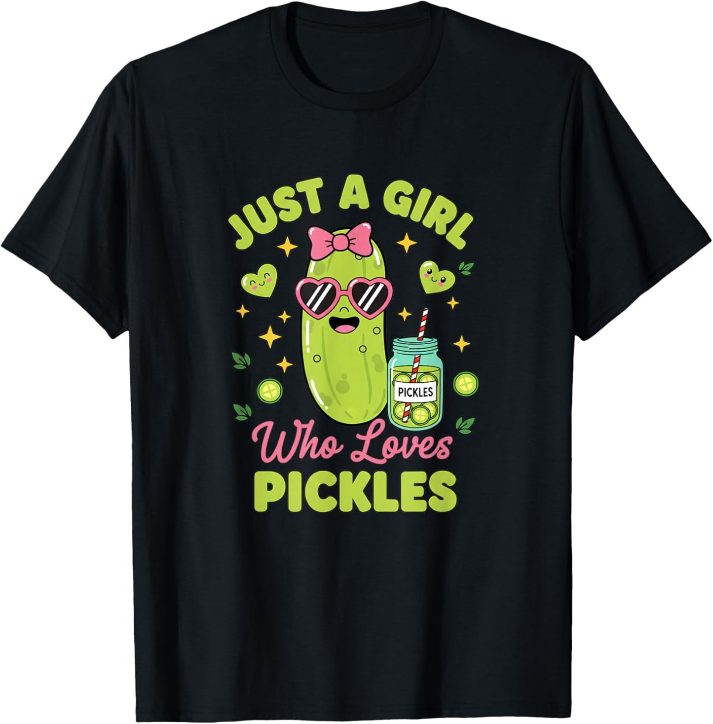 Just A Girl Who Loves Pickles Funny Pickle Lover Women T-Shirt - T-Shirt | Black