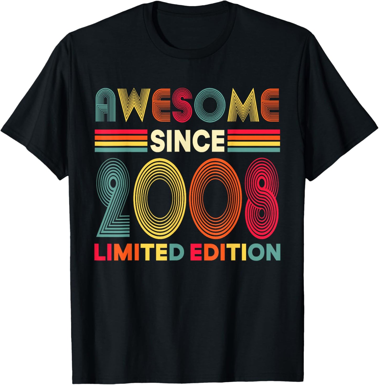 Awesome Since 2008 Limited Edition 18th Birthday Decorations T-Shirt - T-Shirt | Black