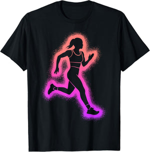 Running Run Women Girls Kids Runner T-Shirt - T-Shirt | Black