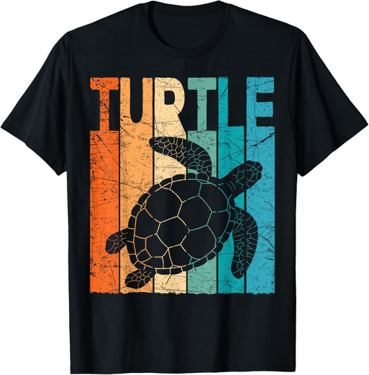 Turtle Vintage Sea Turtle Retro Herpetology Tortoise T-Shirt - T-Shirt | Black