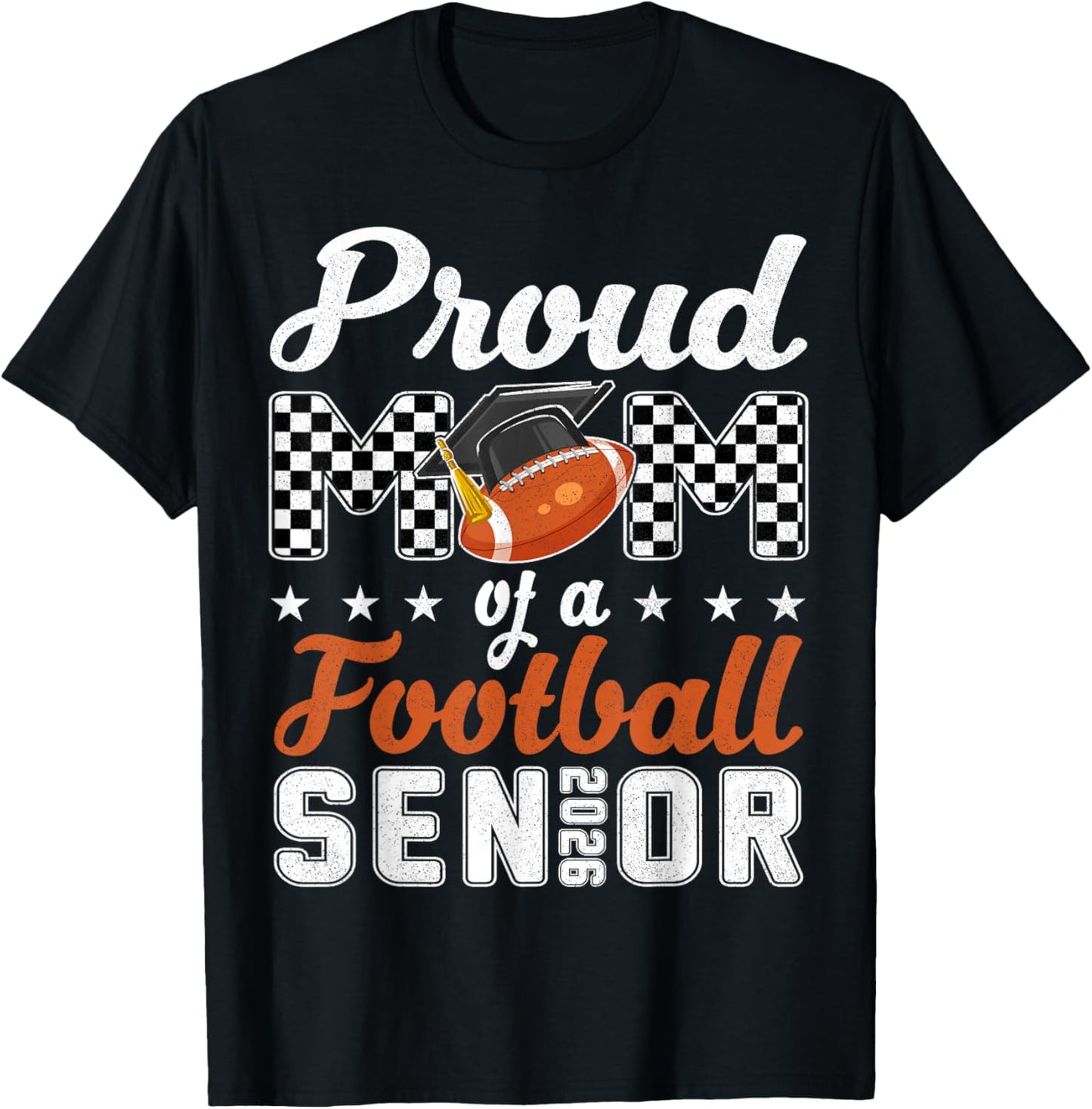 Proud Mom Senior 2026 Football Mom Senior 2026 Graduation T-Shirt - T-Shirt | Black