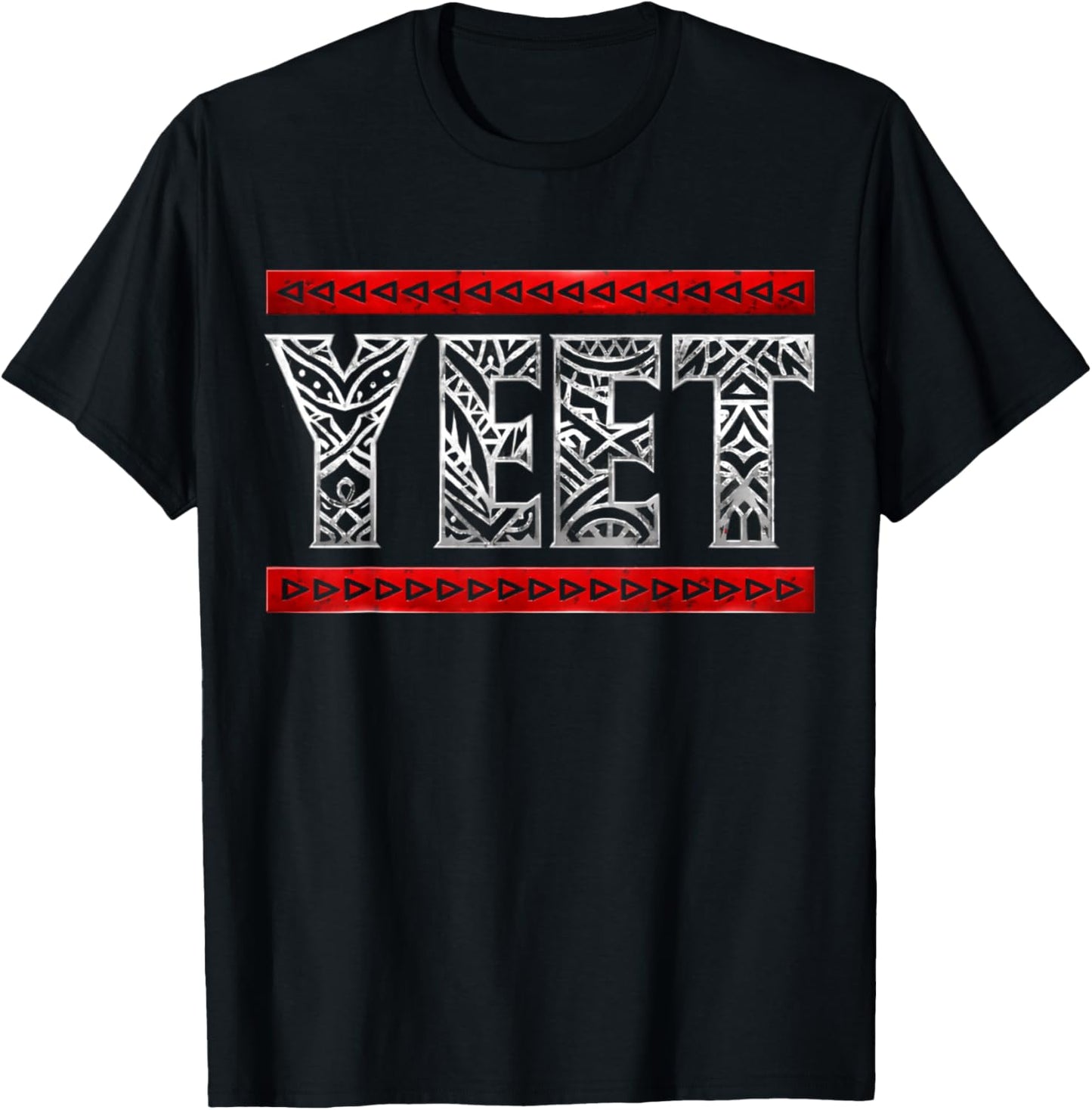 Yeet Tribal Art Funny Saying Meme Slang Men Boys Kids Women T-Shirt - T-Shirt | Black