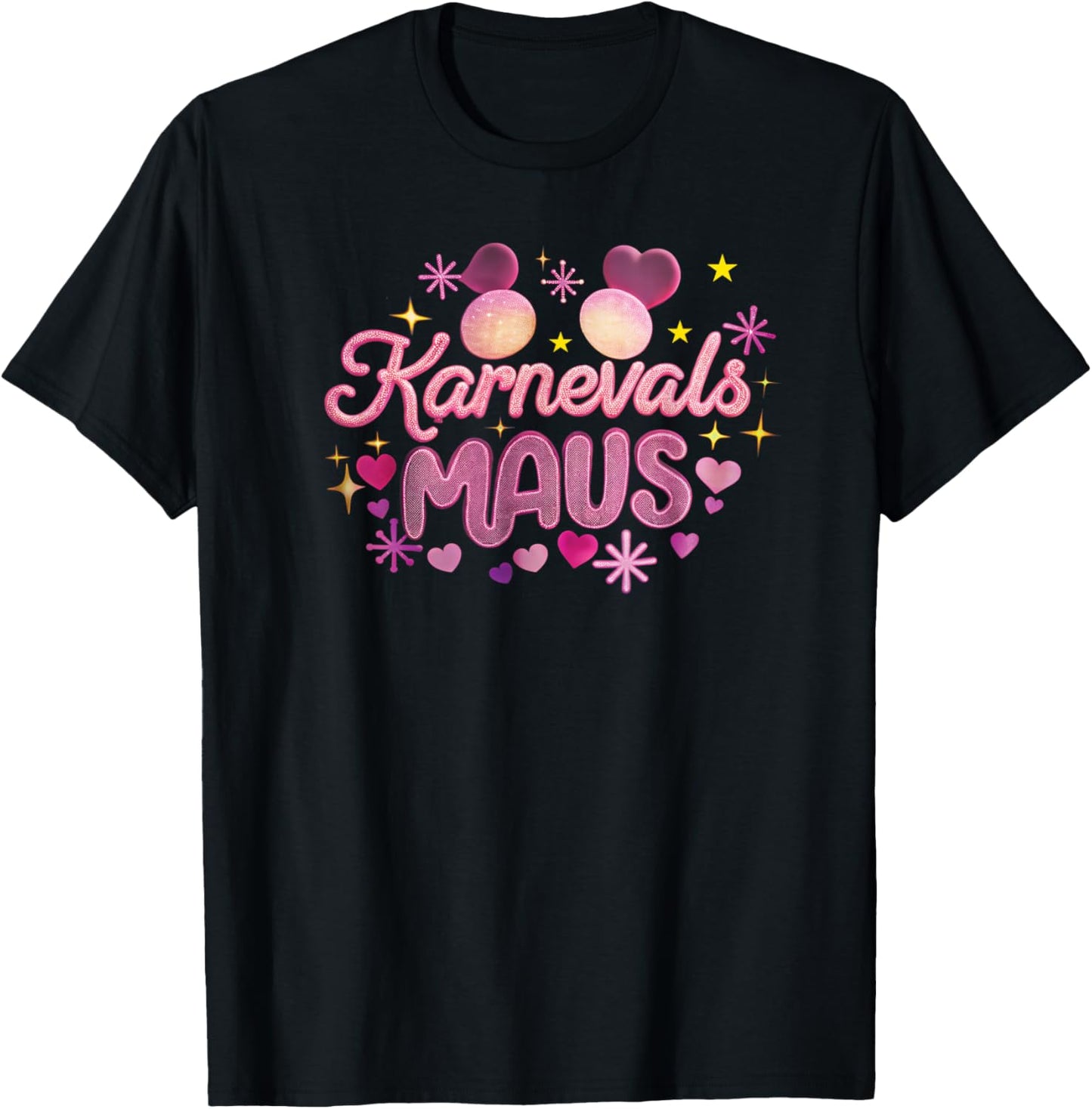 Karnevalsmaus Faschingskostüm Karneval Mädchen Konfetti T-Shirt - T-Shirt | Black