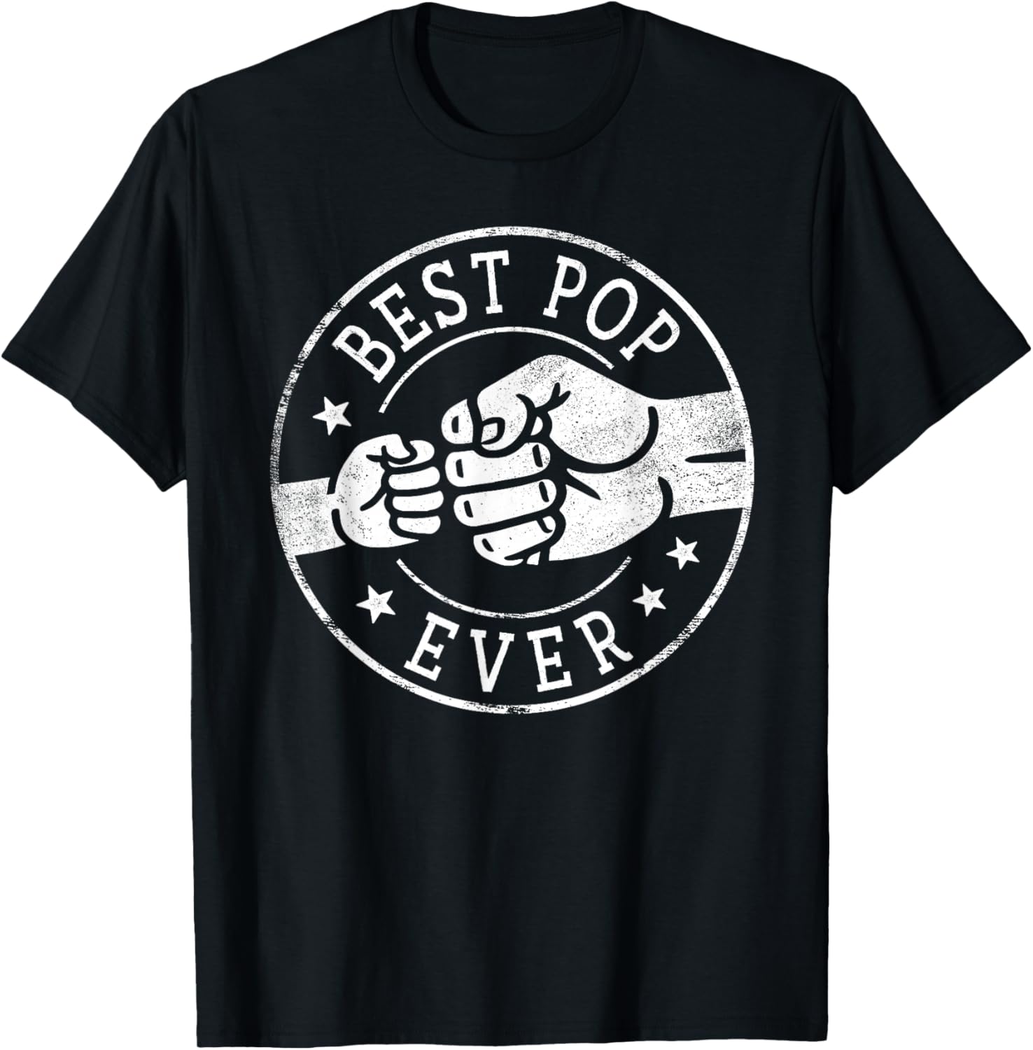 Best Pop Ever - Fist Bump Circle Emblem Design Pop T-Shirt - T-Shirt | Black