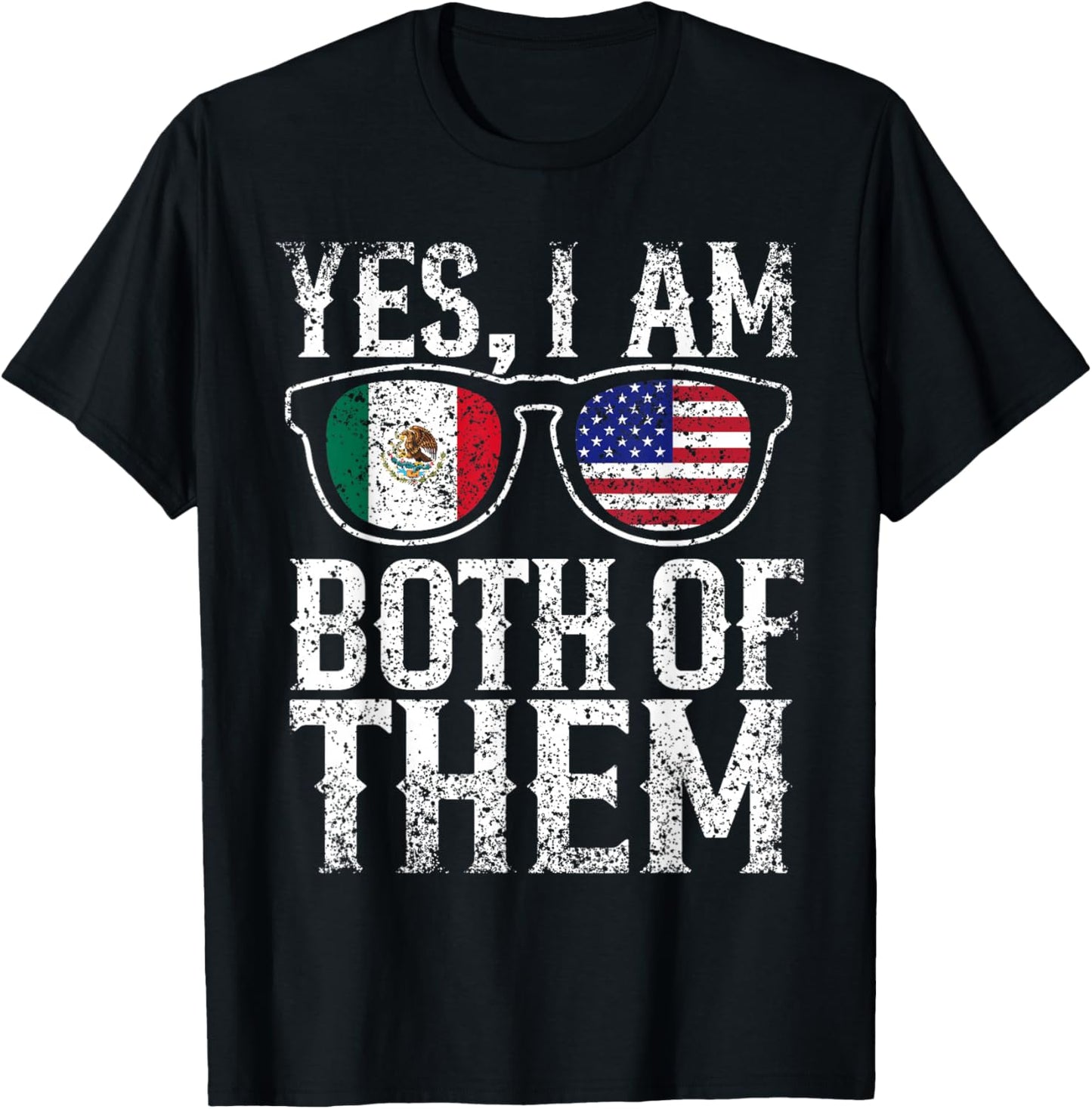 Ja Ich Bin Sie Beide Us USA Mexico Mexican American T-Shirt - T-Shirt | Black