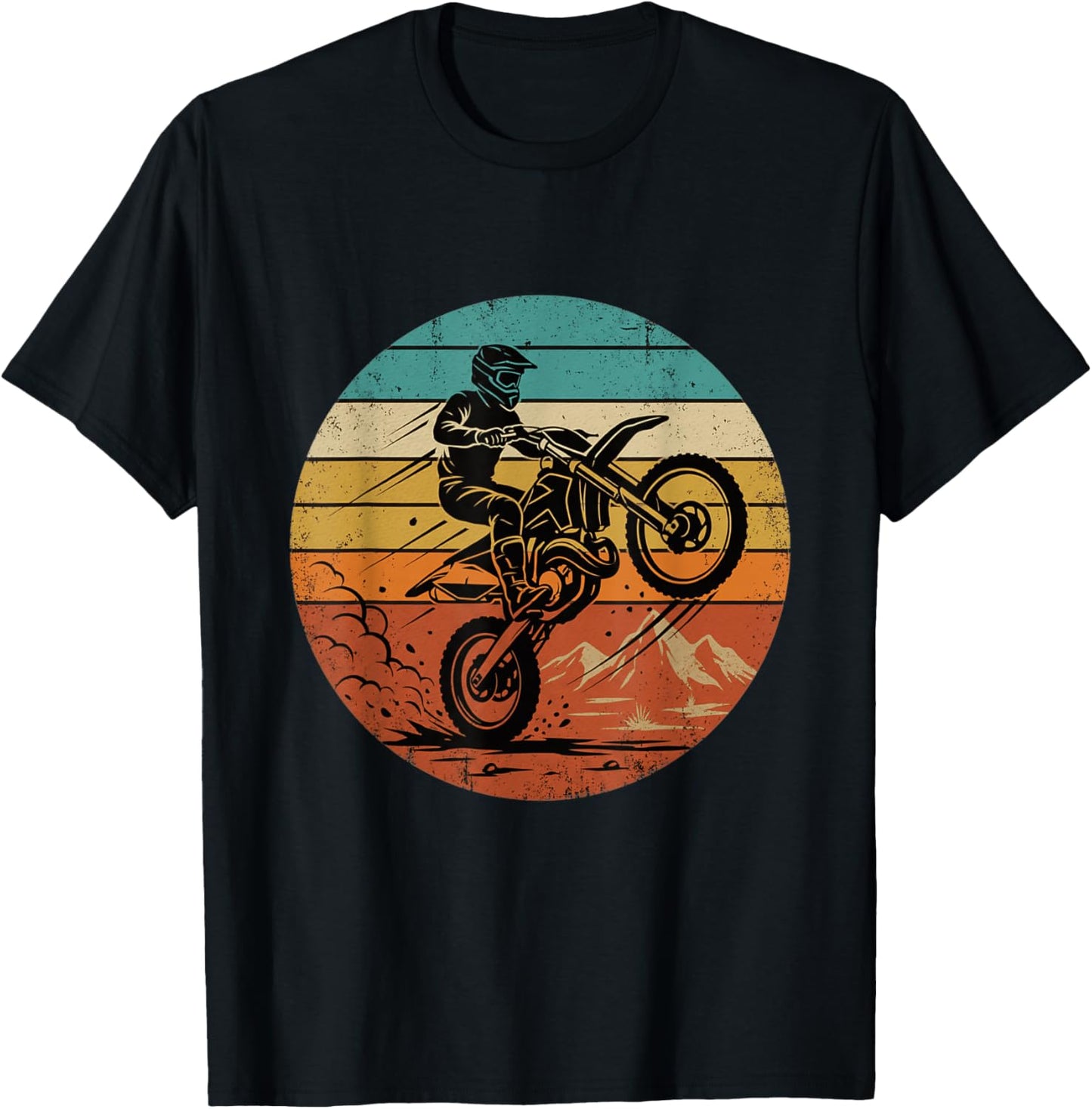 Vintage Motocross Retro Dirt Bike Rider Racing Bike T-Shirt - T-Shirt | Black