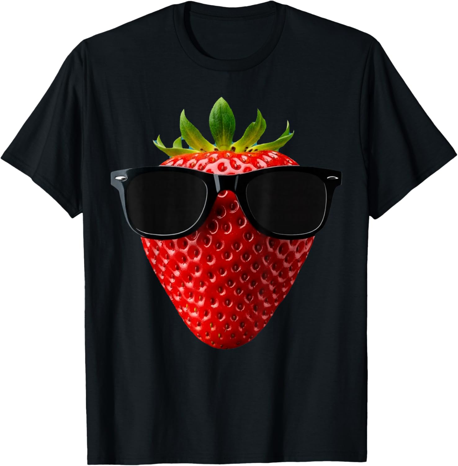 Coole Erdbeere trägt Sonnenbrille lustige Früchte T-Shirt - T-Shirt | Black