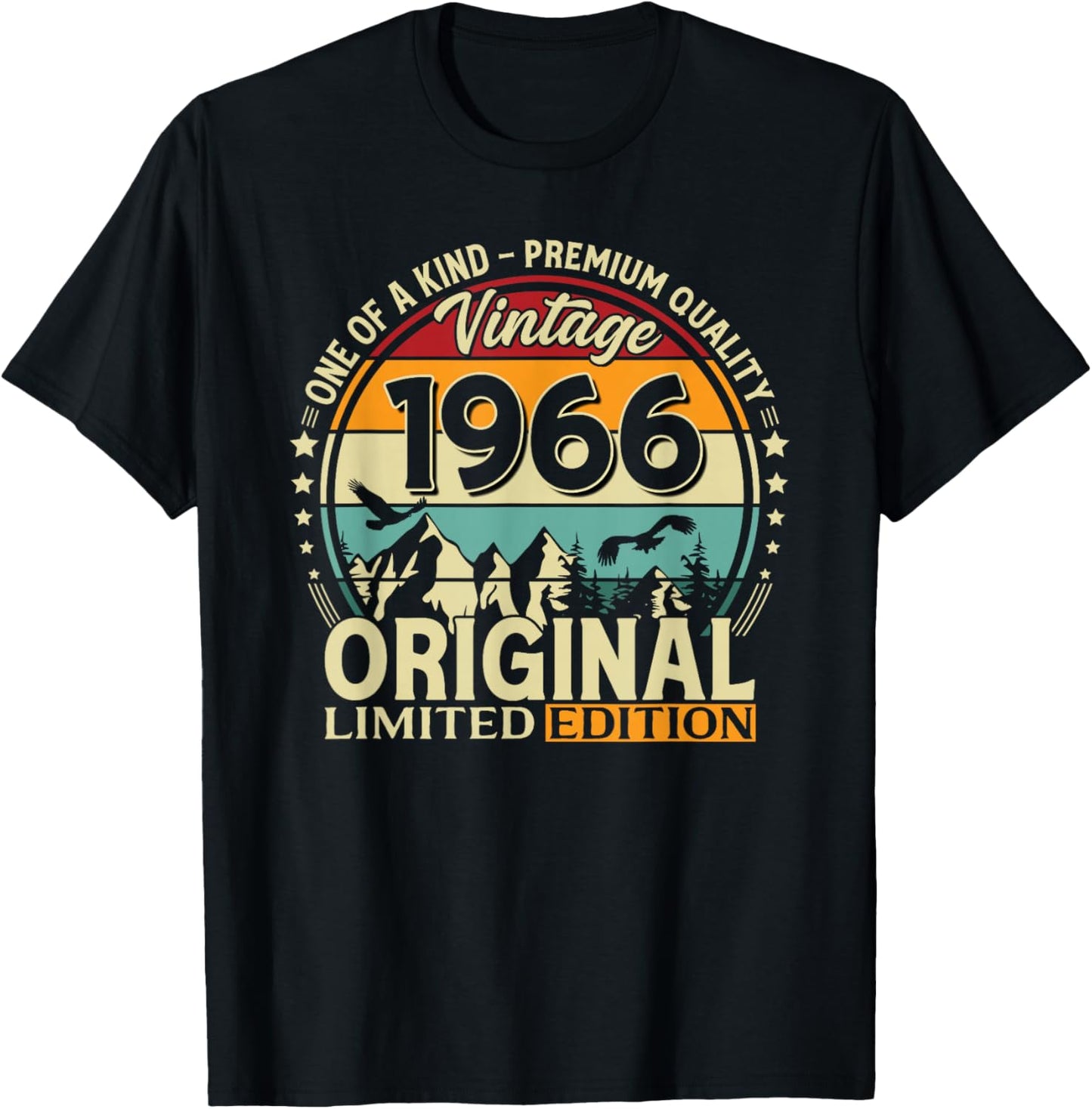 60. Geburtstag Mann Frau Geschenk Vintage Jahrgang 1966 T-Shirt - T-Shirt | Black