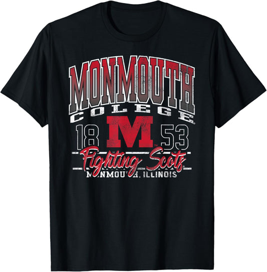 Monmouth College Fighting Scots Kicking It Dark Heather T-Shirt - T-Shirt | Black