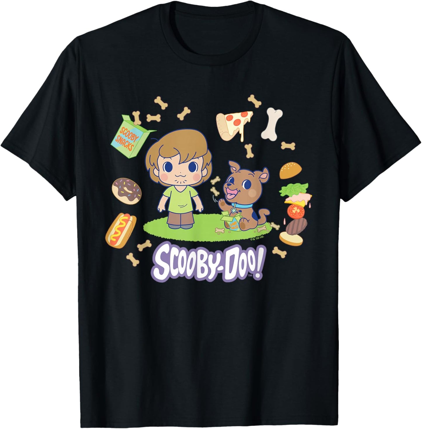 Scooby-Doo Gokko Snack Time Scooby-Doo and Shaggy T-Shirt - T-Shirt | Black