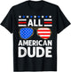 All American Boy Independence Day USA Party Dude Patriots T-Shirt - T-Shirt | Black