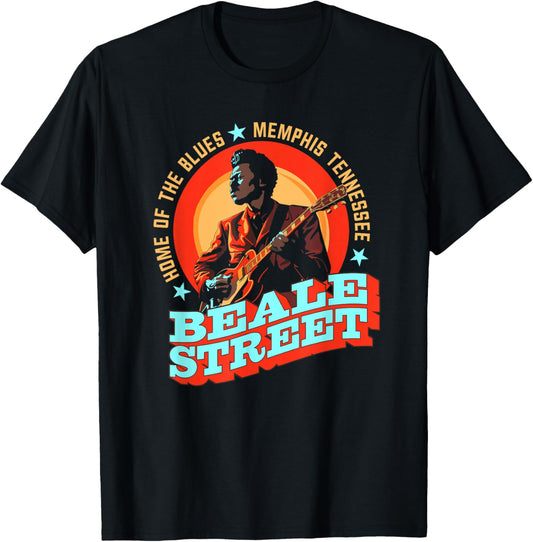 Beale Street Memphis - Guitarist Souvenir T-Shirt - T-Shirt | Black
