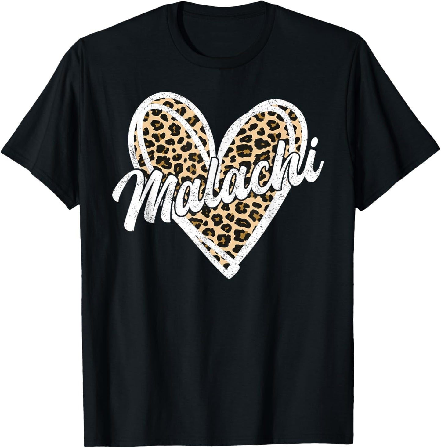 Malachi Heart Leopard Men Women Kid Vintage T-Shirt - T-Shirt | Black