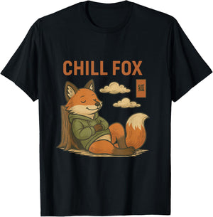 Forest Fox at Rest T-Shirt - T-Shirt | Black