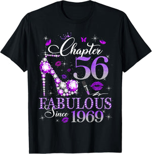 Chapter 56 Fabulous Since 1969 56th Birthday Queen Diamond T-Shirt - T-Shirt | Black