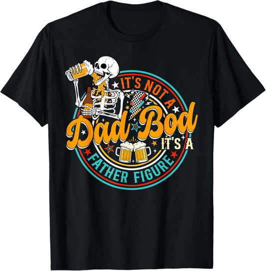Retro It's Not A Dad BOD It's A Father Figure Father's Day T-Shirt - T-Shirt | Black
