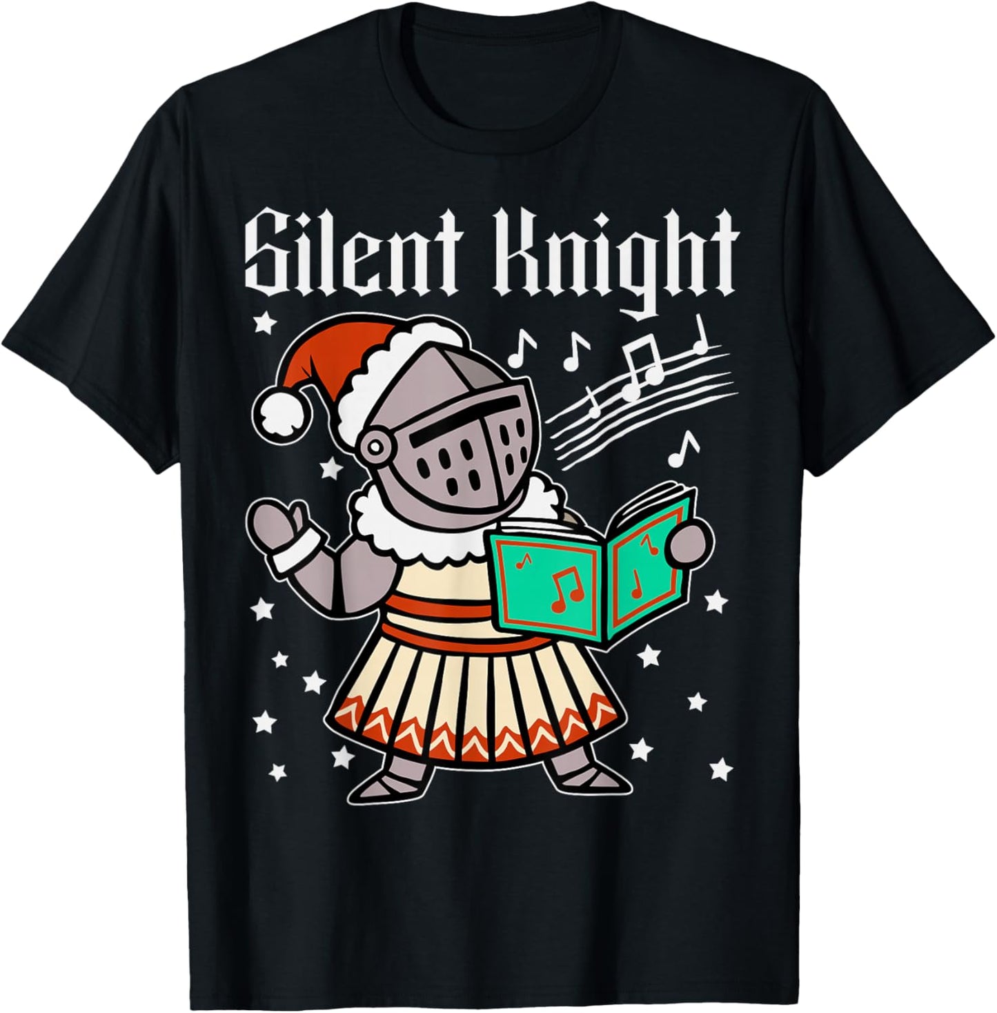 Silent Knight Christmas Medieval Templar Xmas Costume T-Shirt - T-Shirt | Black