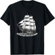 Retro Segelschiff Nautisches Design Seefahrer Maritime Fan T-Shirt - T-Shirt | Black