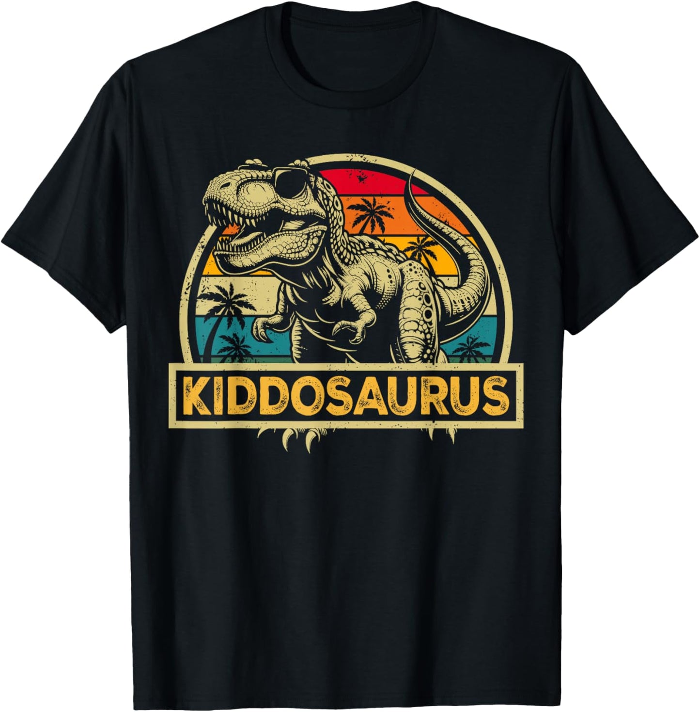 Kiddosaurus T Rex Dinosaur Kiddo Saurus Family Matching T-Shirt - T-Shirt | Black