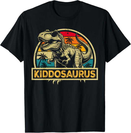 Kiddosaurus T Rex Dinosaur Kiddo Saurus Family Matching T-Shirt - T-Shirt | Black