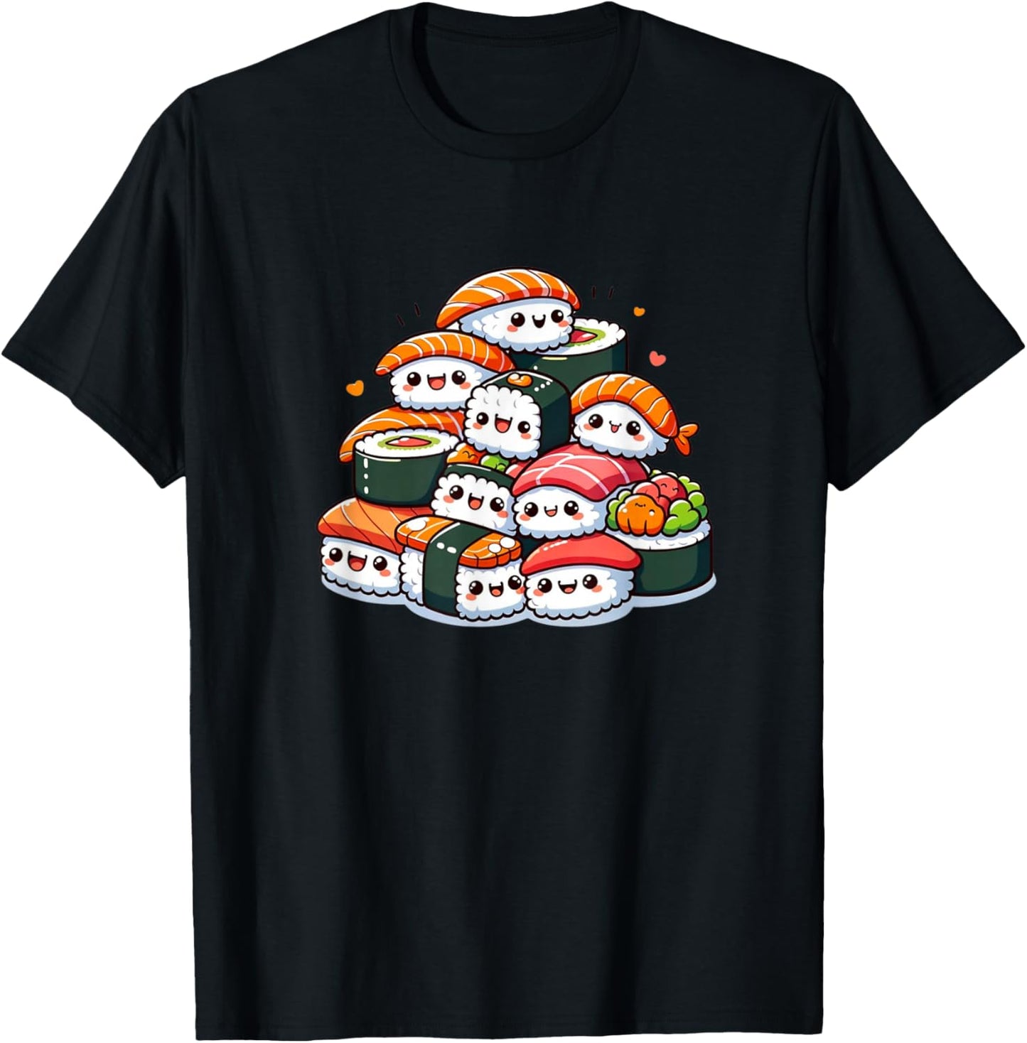 Kawaii Anime Sushi Kids Boys Girls T-Shirt - T-Shirt | Black