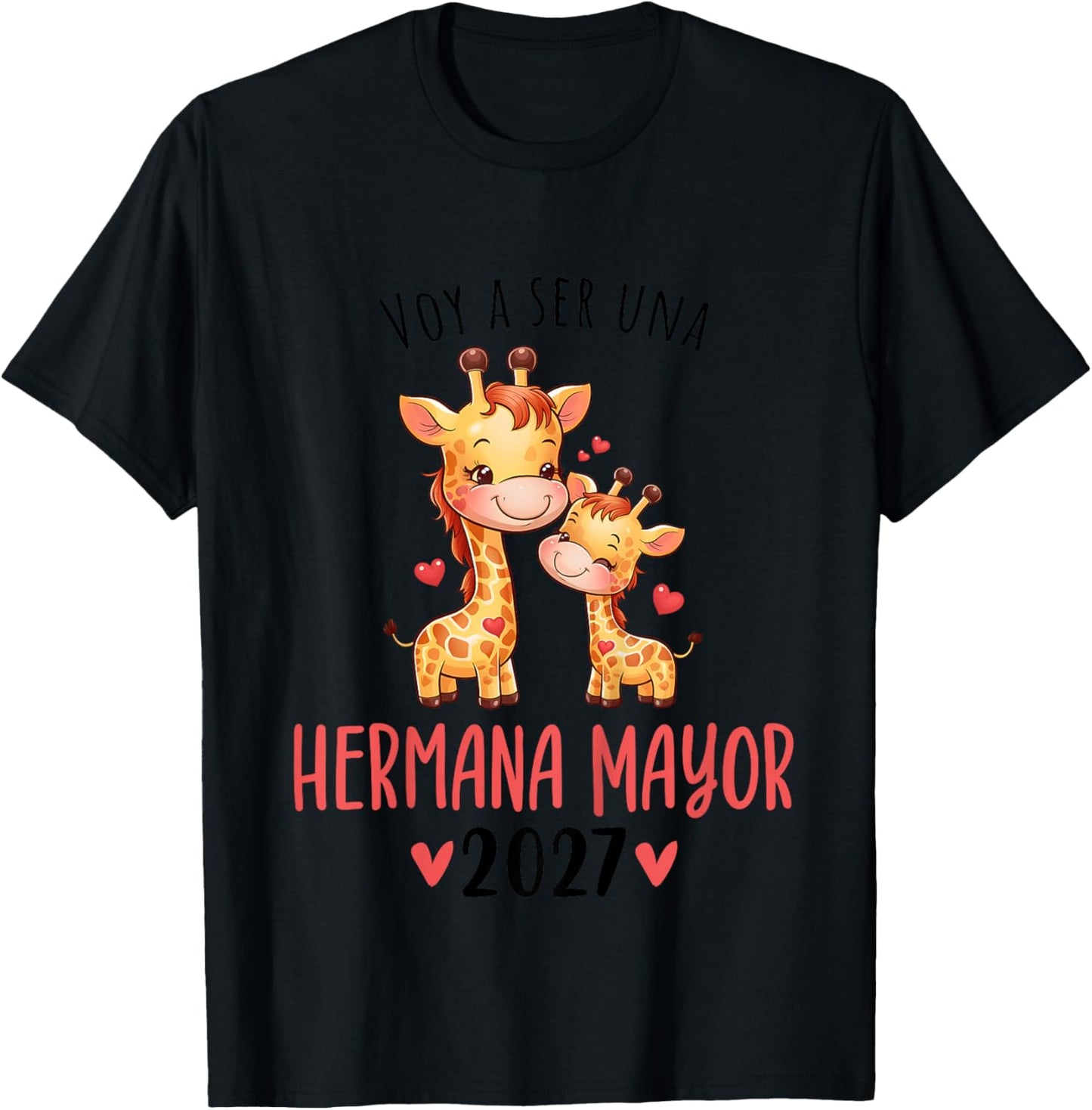 Promoted to Big Sister 2027 Spanish Hermana Mayor 2027 T-Shirt - T-Shirt | Black