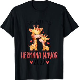 Promoted to Big Sister 2027 Spanish Hermana Mayor 2027 T-Shirt - T-Shirt | Black