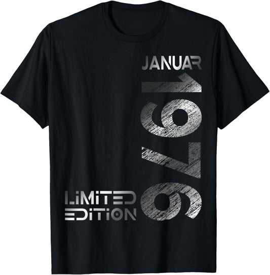 January 1976 Man Woman 50th Birthday Limited Edition T-Shirt - T-Shirt | Black